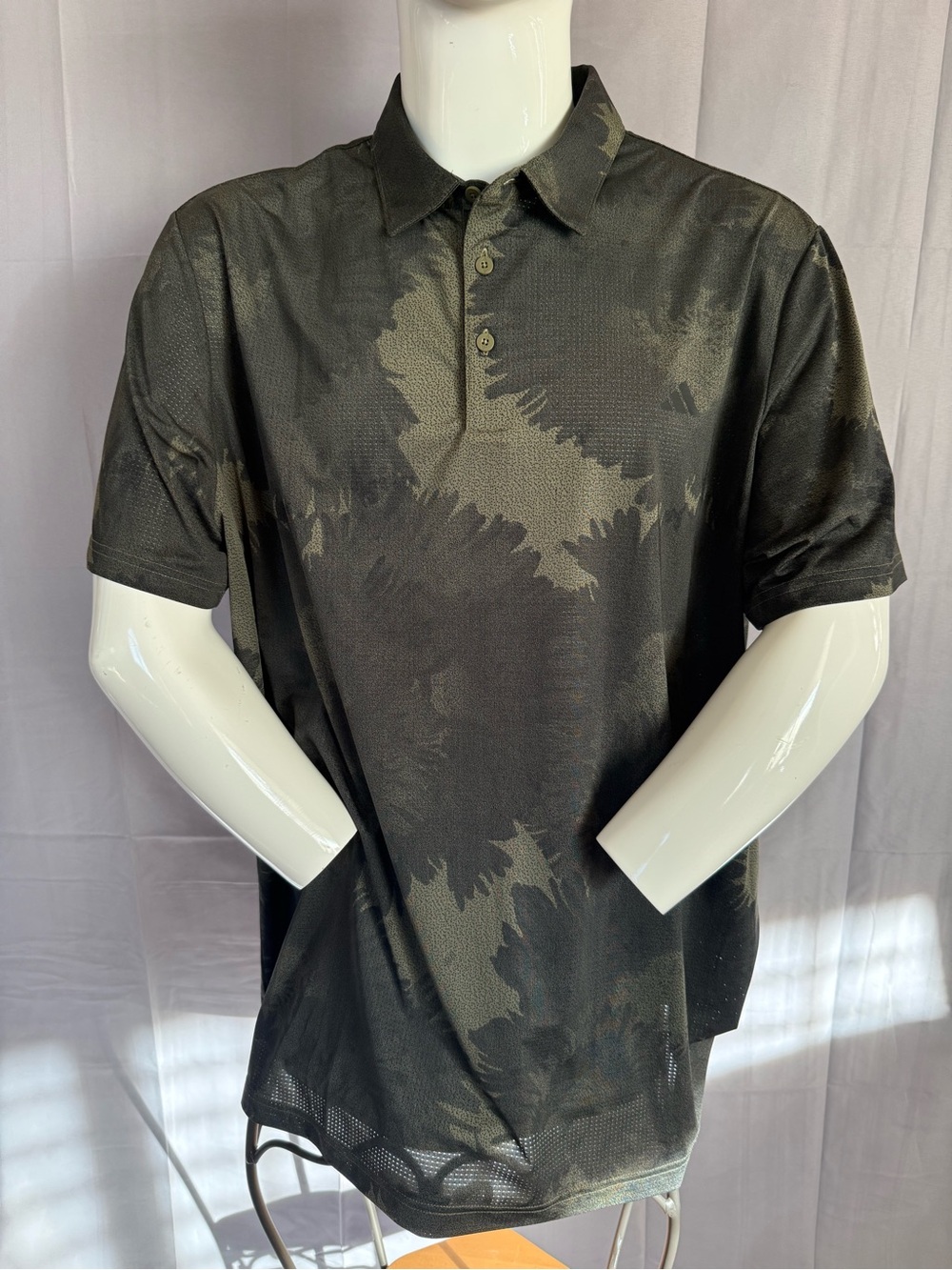 adidas Men's Golf Polo Olive Green Camouflage